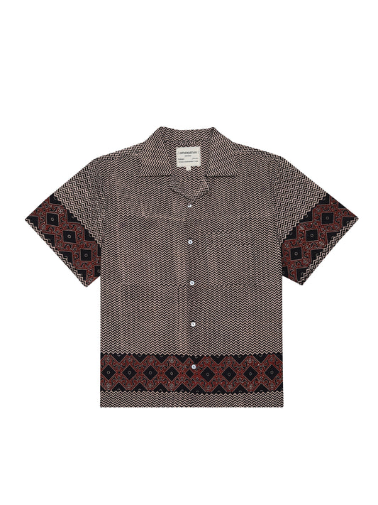 ‘LEHAR’ AJRAKH SHIRT WITH BORDER