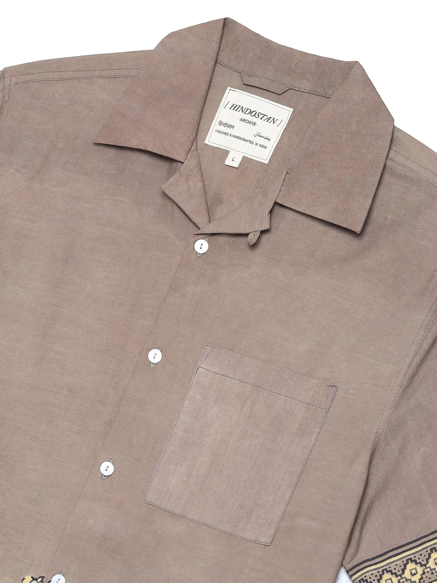 CAMEL HANDBLOCKED SHIRT [UNISEX]