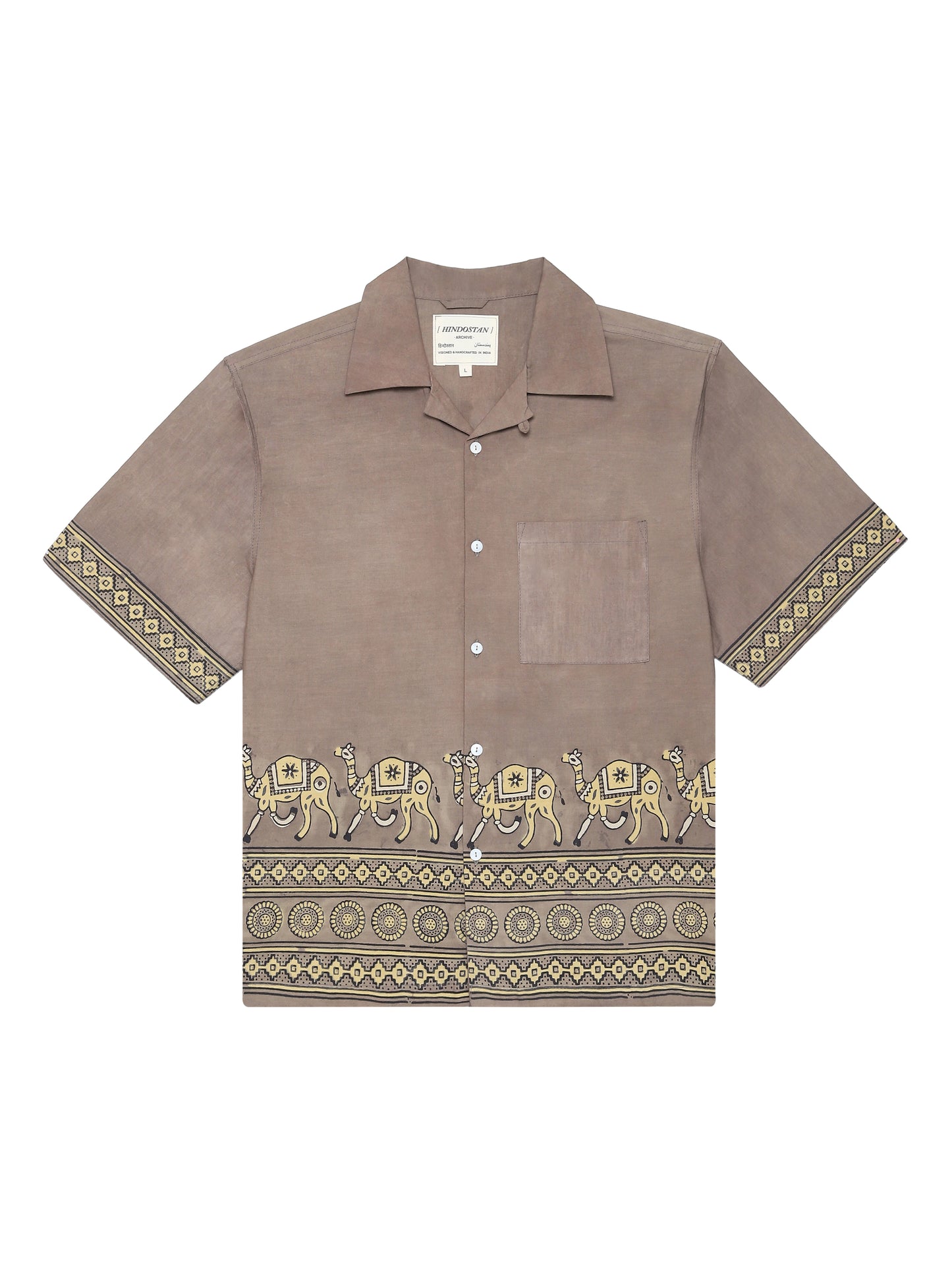 CAMEL HANDBLOCKED SHIRT [UNISEX]