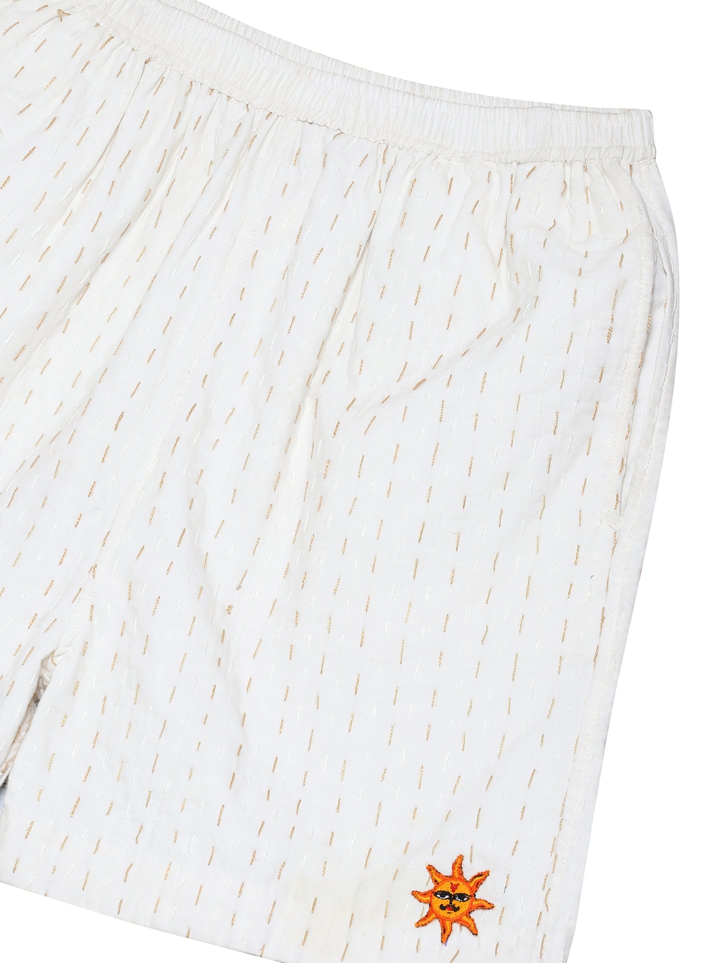 ‘SURYA’ WHITE KANTHA SHORTS