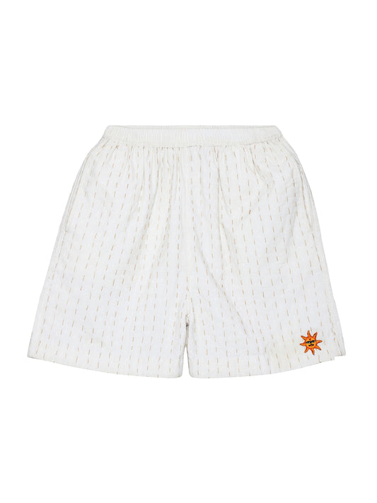 ‘SURYA’ WHITE KANTHA SHORTS