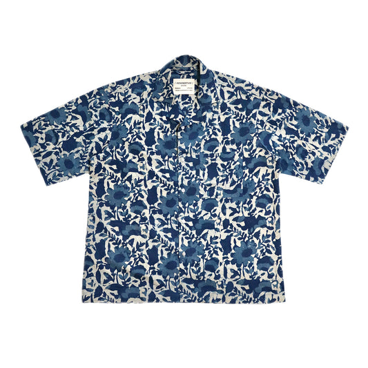 HAND-BLOCKED CAMP-COLLAR SHIRT (I)