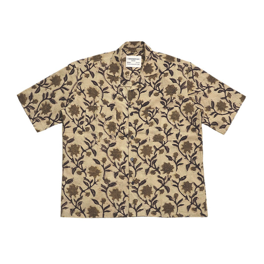 HAND-BLOCKED CAMP-COLLAR SHIRT (II)