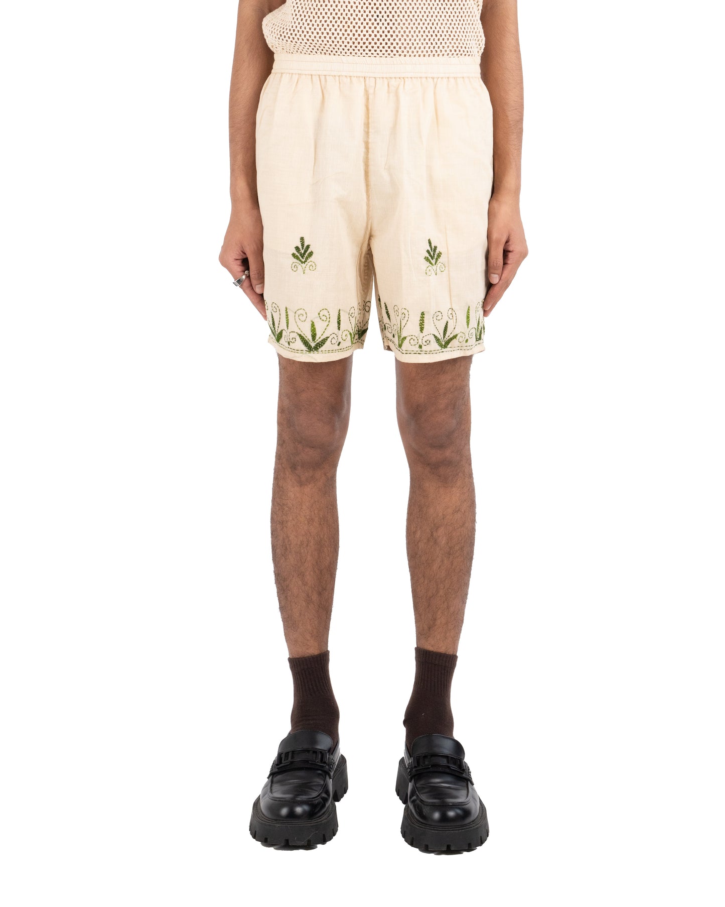 'HARIT' HAND-EMBROIDERED SHORTS - Hindostan Archive 