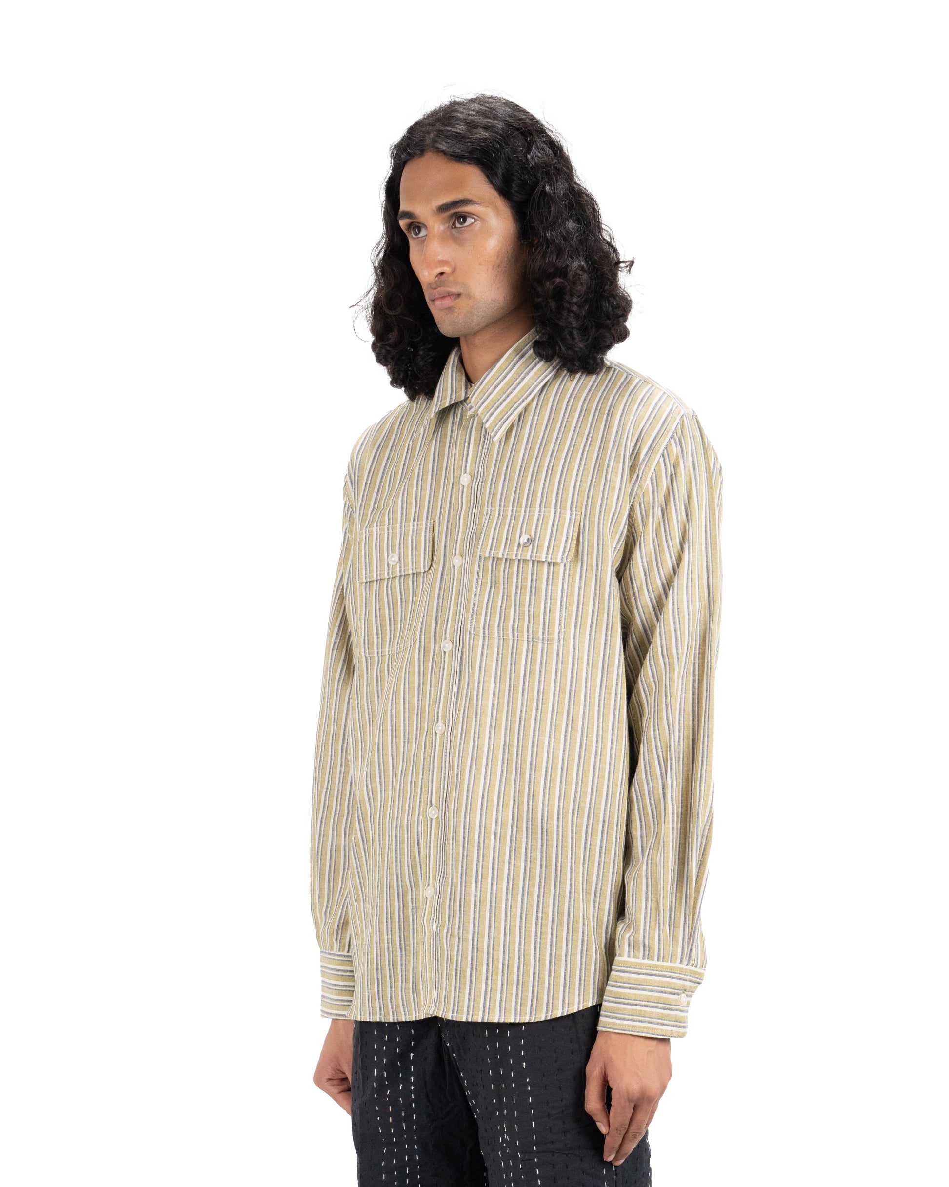 STRIPED HANDWOVEN SHIRT (1.0) - Hindostan Archive 