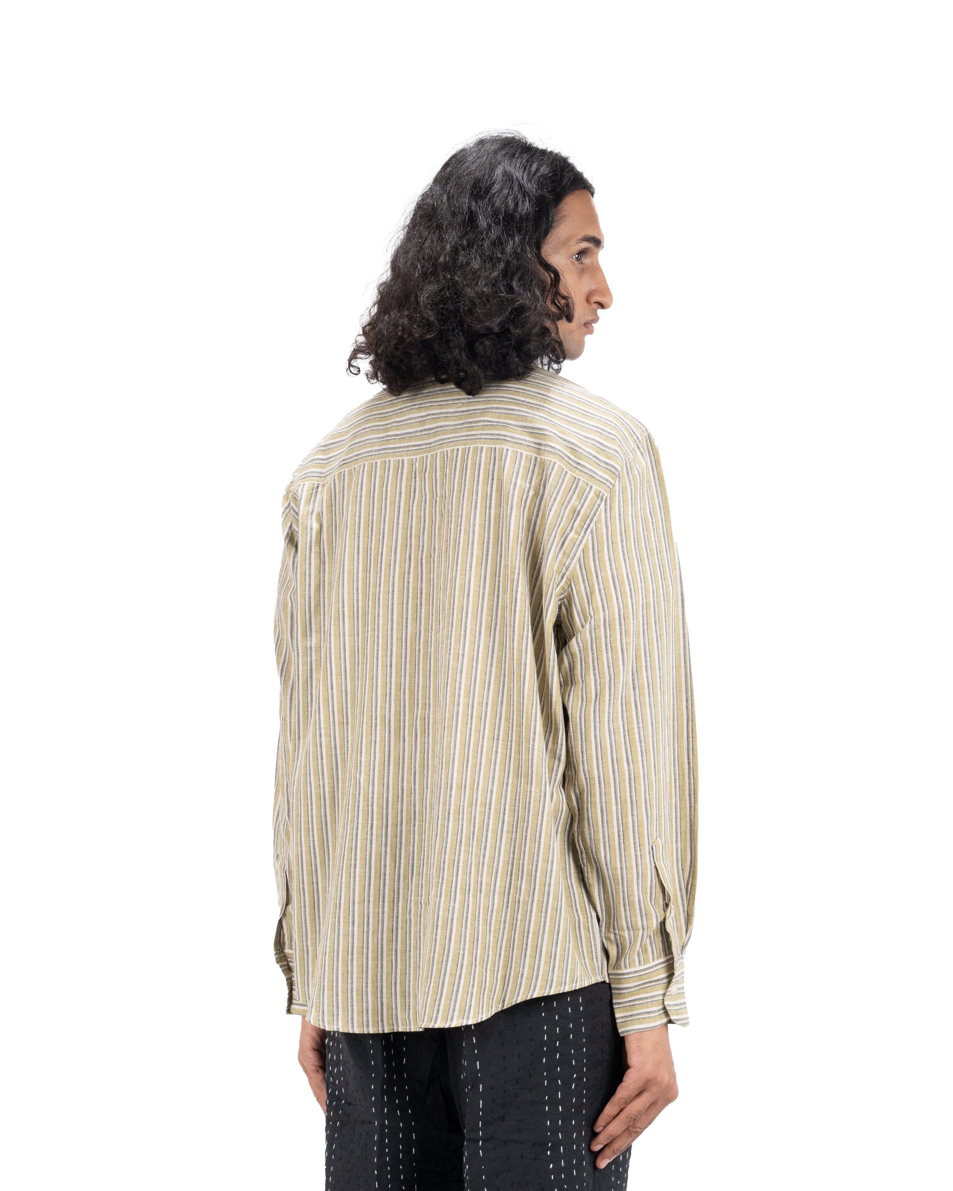 STRIPED HANDWOVEN SHIRT (1.0) - Hindostan Archive 